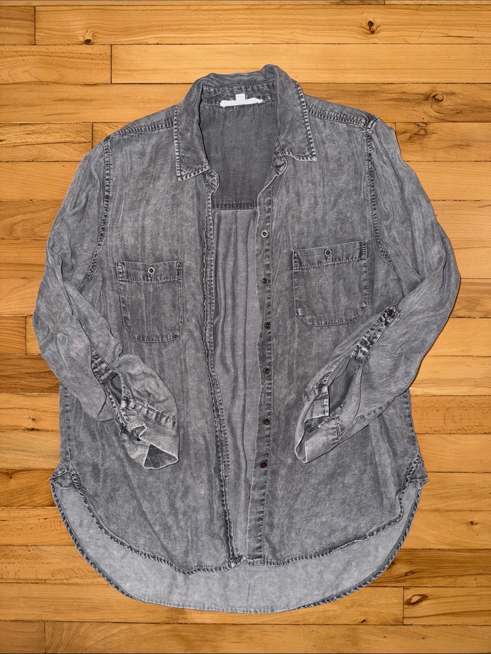 Jane and Delancey Gray Washed Button-Down Shirt